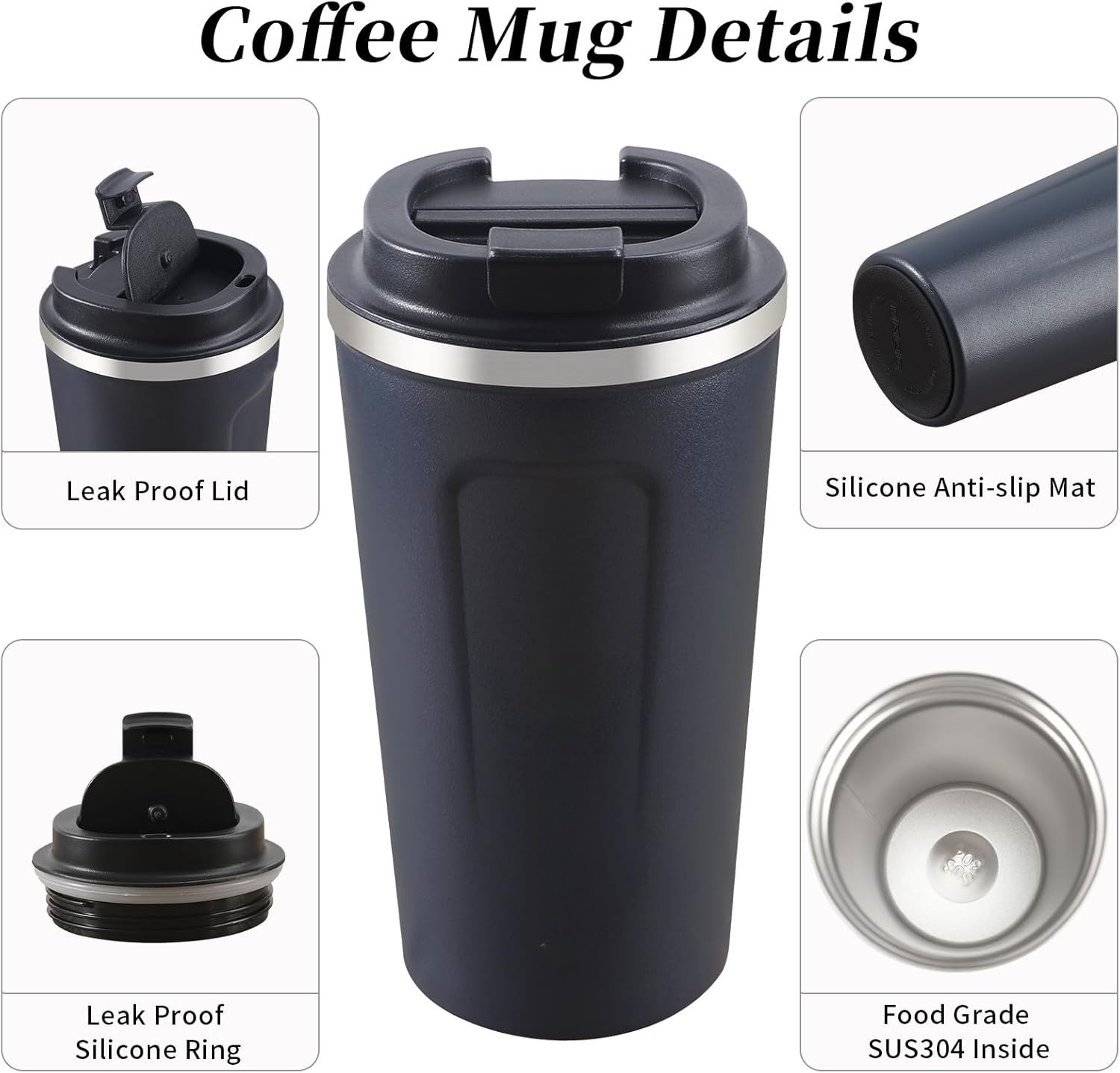 Customized Temperature Display Indicator Sipper | 380ML Vacuum Insulated Stainless Steel Coffee Mug